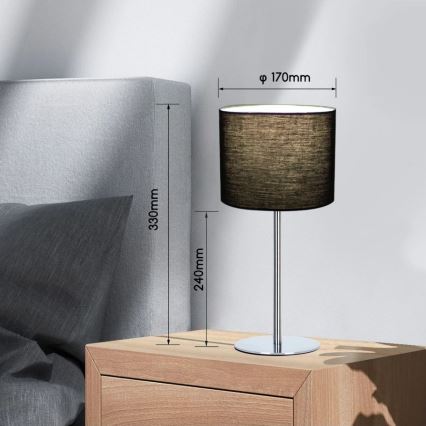 Aigostar - Stolní lampa 1xE14/40W/230V černá