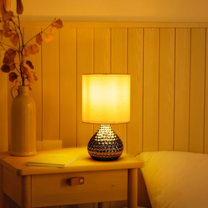 Aigostar - Stolní lampa 1xE14/40W/230V lesklý chrom