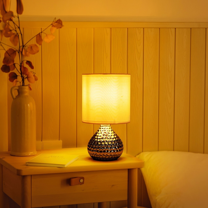 Aigostar - Stolní lampa 1xE14/40W/230V lesklý chrom