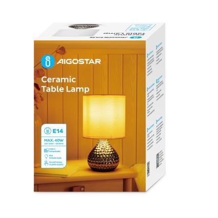 Aigostar - Stolní lampa 1xE14/40W/230V lesklý chrom