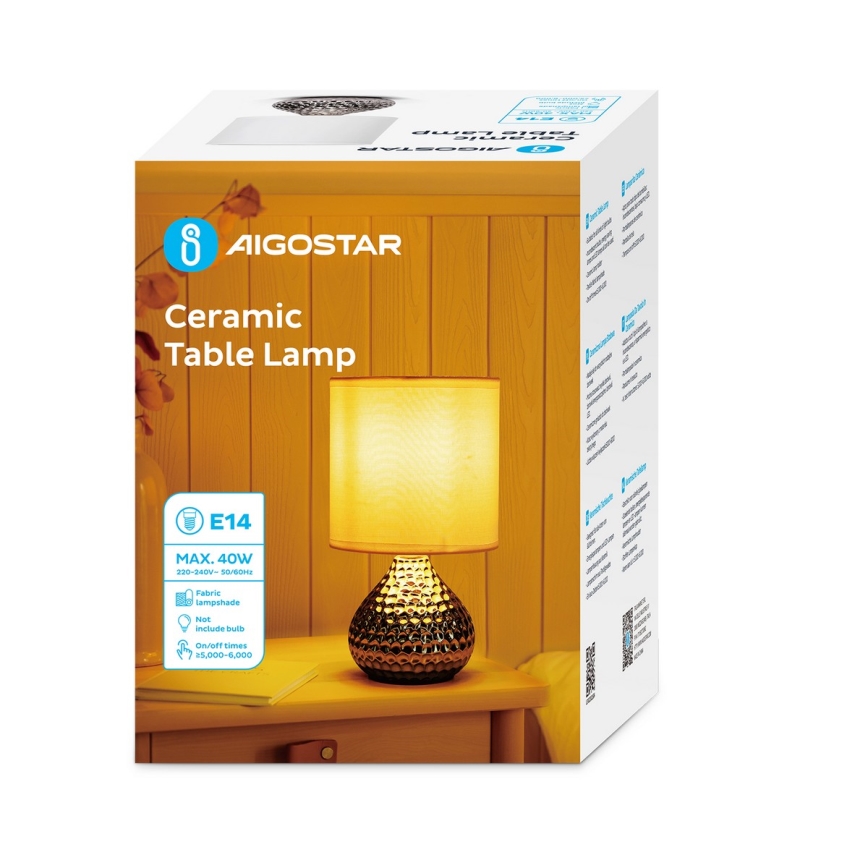 Aigostar - Stolní lampa 1xE14/40W/230V lesklý chrom