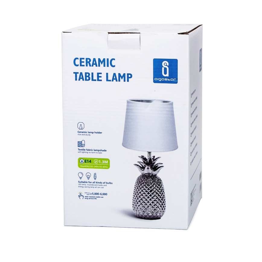 Aigostar - Stolní lampa 1xE14/40W/230V lesklý chrom