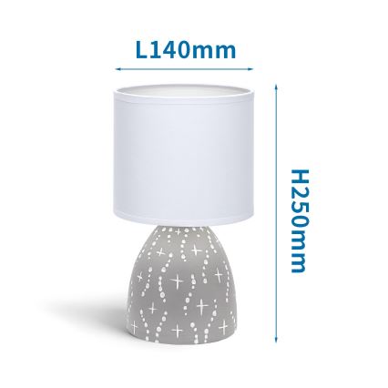 Aigostar - Stolní lampa 1xE14/40W/230V šedá/bílá
