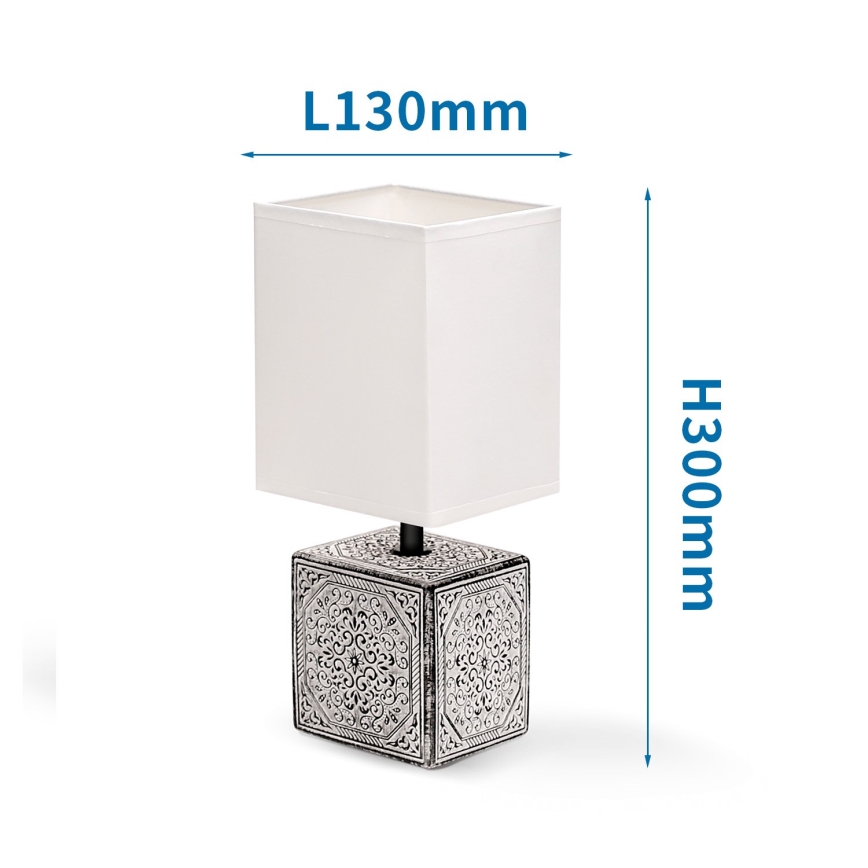 Aigostar - Stolní lampa 1xE14/40W/230V šedá/bílá