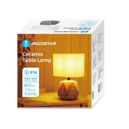 Aigostar - Stolní lampa 1xE14/40W/230V šedá