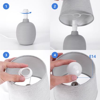 Aigostar - Stolní lampa 1xE14/40W/230V šedá