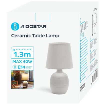 Aigostar - Stolní lampa 1xE14/40W/230V šedá