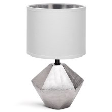 Aigostar - Stolní lampa 1xE14/40W/230V stříbrná/bílá