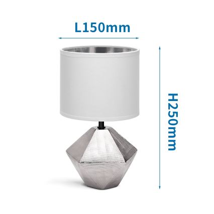 Aigostar - Stolní lampa 1xE14/40W/230V stříbrná/bílá