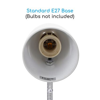 Aigostar - Stolní lampa 1xE27/36W/230V bílá/lesklý chrom