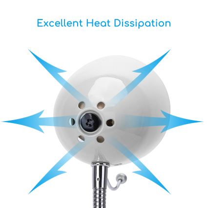 Aigostar - Stolní lampa 1xE27/36W/230V bílá/lesklý chrom