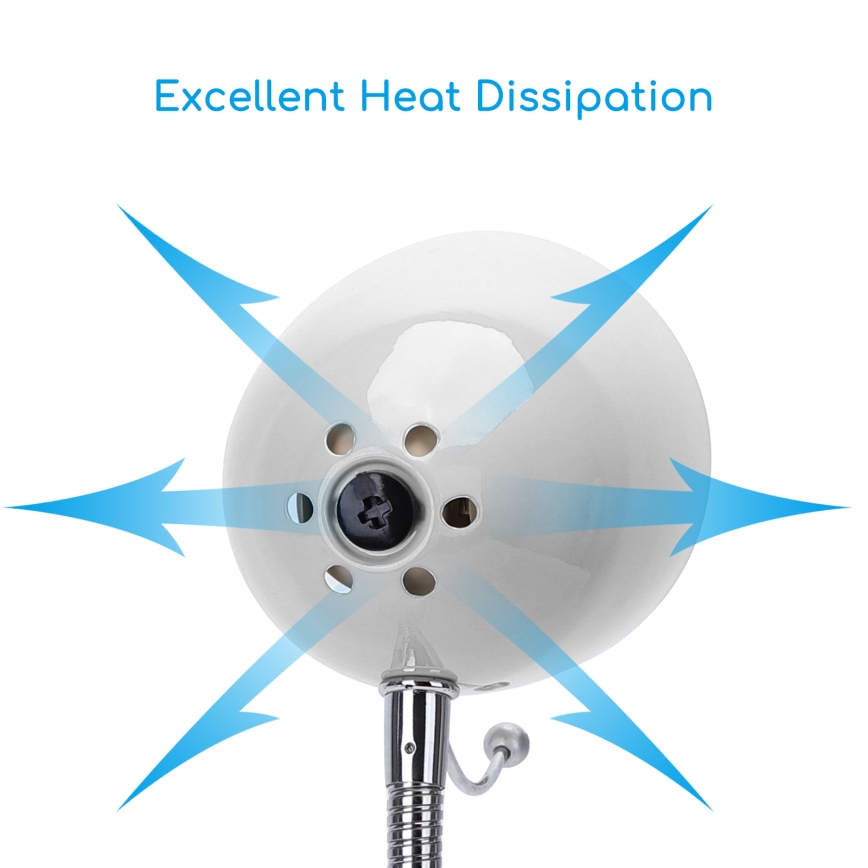 Aigostar - Stolní lampa 1xE27/36W/230V bílá/lesklý chrom