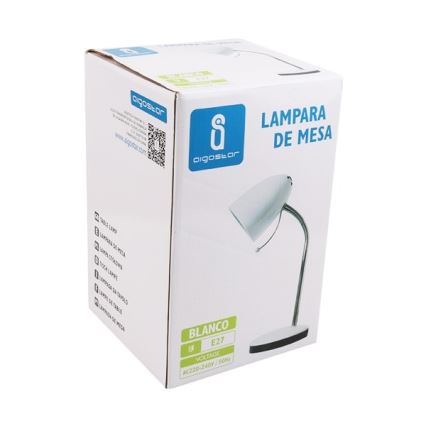 Aigostar - Stolní lampa 1xE27/36W/230V bílá/lesklý chrom
