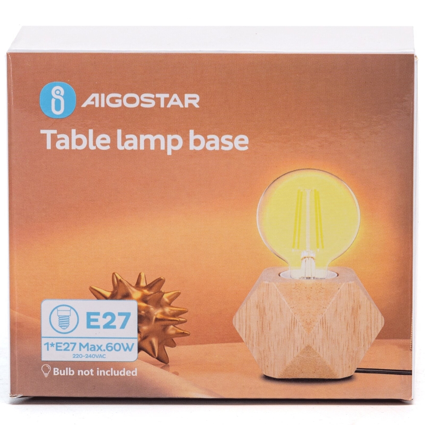 Aigostar - Stolní lampa 1xE27/60W/230V béžová