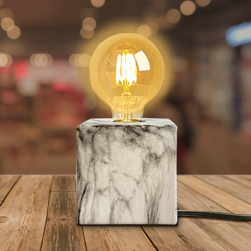 Aigostar - Stolní lampa 1xE27/60W/230V bílá/šedá