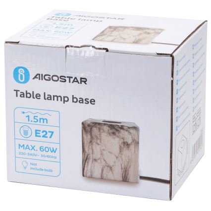 Aigostar - Stolní lampa 1xE27/60W/230V bílá/šedá