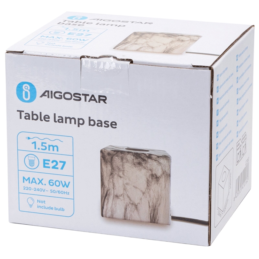 Aigostar - Stolní lampa 1xE27/60W/230V bílá/šedá