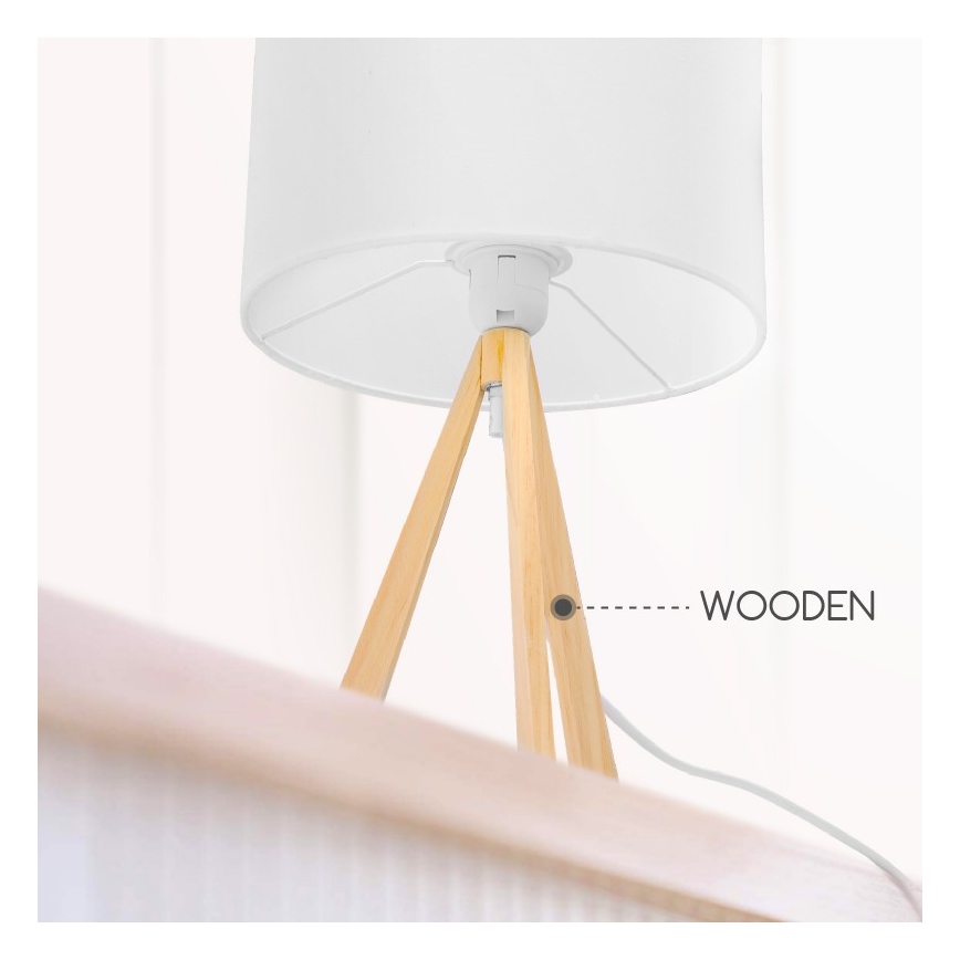 Aigostar - Stolní lampa 1xE27/60W/230V borovice