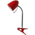 Aigostar - Stolní lampa s klipem 1xE27/11W/230V červená/chrom