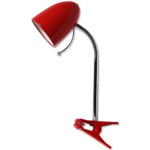 Aigostar - Stolní lampa s klipem 1xE27/36W/230V červená/chrom