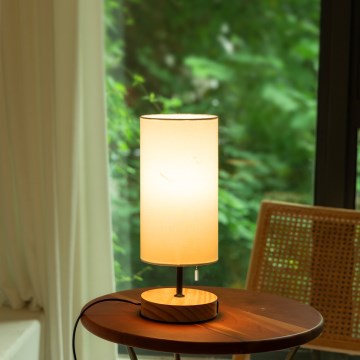 Aigostar - Stolní lampa s USB portem 1xE27/40W/230V béžová