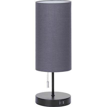 Aigostar - Stolní lampa s USB portem 1xE27/40W/230V černá