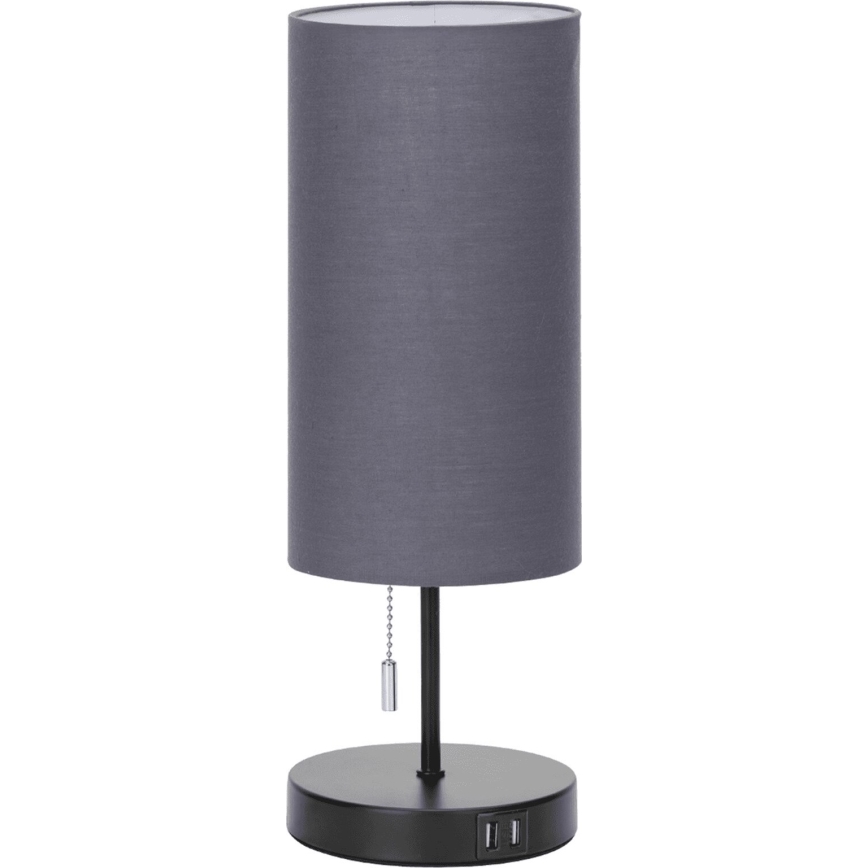 Aigostar - Stolní lampa s USB portem 1xE27/40W/230V černá