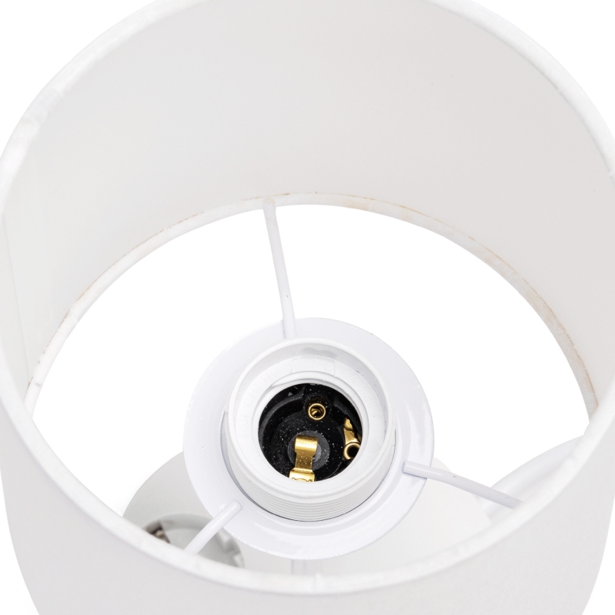 Aigostar - Stolní lampa se zásuvkami 1xE27/60W/230V bílá