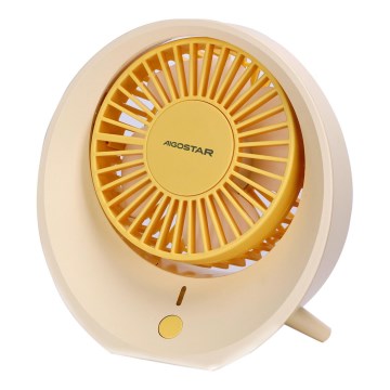 Aigostar - Stolní nabíjecí ventilátor 3W/5V 1200mAh USB oranžová