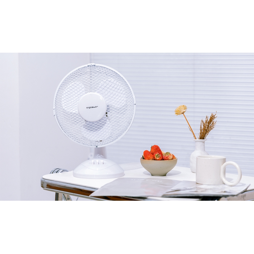 Aigostar - Stolní ventilátor 22W/230V 27 cm bílá
