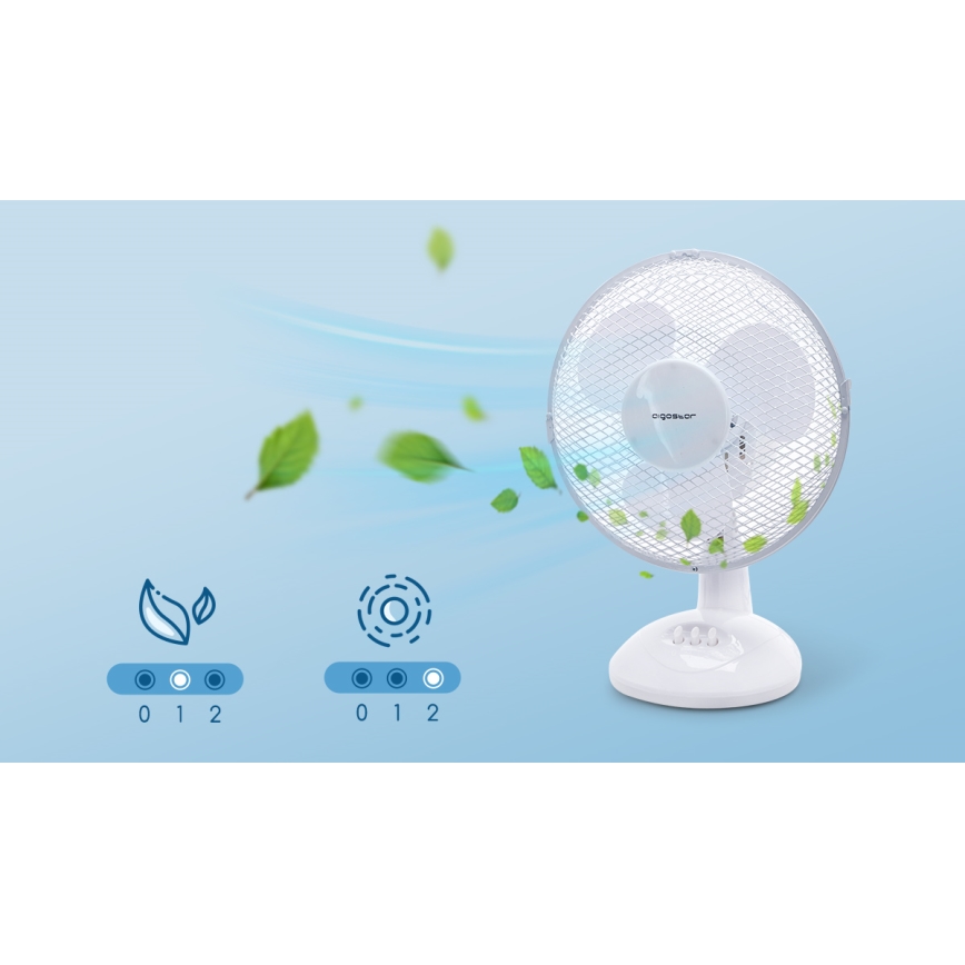 Aigostar - Stolní ventilátor 22W/230V 27 cm bílá