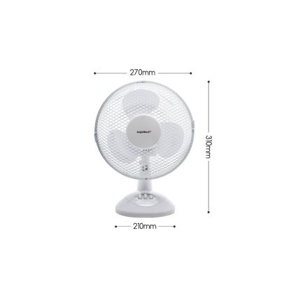 Aigostar - Stolní ventilátor 22W/230V 27 cm bílá