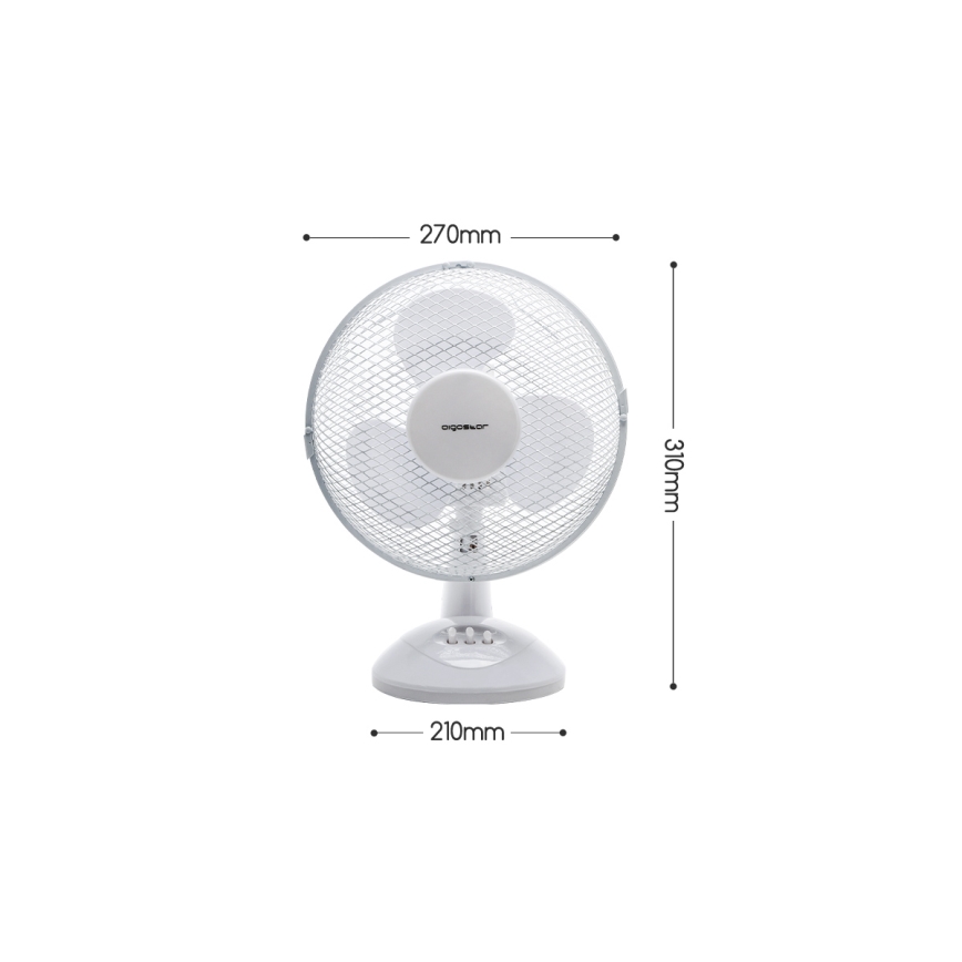 Aigostar - Stolní ventilátor 22W/230V 27 cm bílá