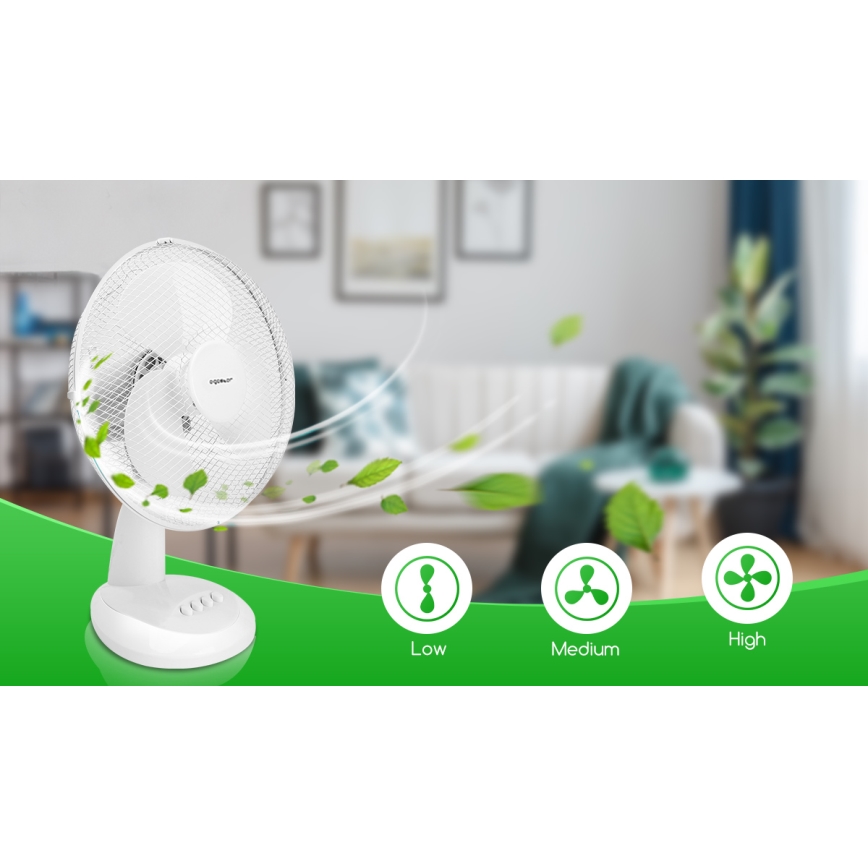 Aigostar - Stolní ventilátor 35W/230V 34 cm bílá