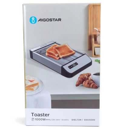 Aigostar - Topinkovač 840-1000W/230V matný chrom