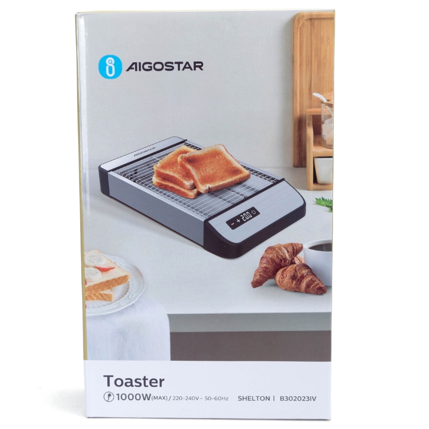 Aigostar - Topinkovač 840-1000W/230V matný chrom