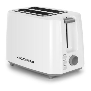 Aigostar - Topinkovač s dvěma otvory 750W/230V bílá