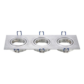 Aigostar - Trojitý rámeček pro podhledové svítidlo GU10 25,5x9,1 cm matný chrom