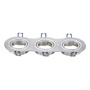 Aigostar - Trojitý rámeček pro podhledové svítidlo GU10 25,5x9,1 cm matný chrom