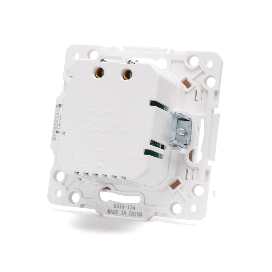 Aigostar - USB napájecí zásuvka bez rámečku 2x USB-A bílá