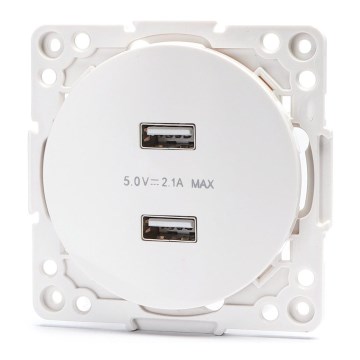 Aigostar - USB napájecí zásuvka bez rámečku 2x USB-A bílá