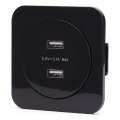 Aigostar - USB napájecí zásuvka s rámečkem 2x USB-A černá