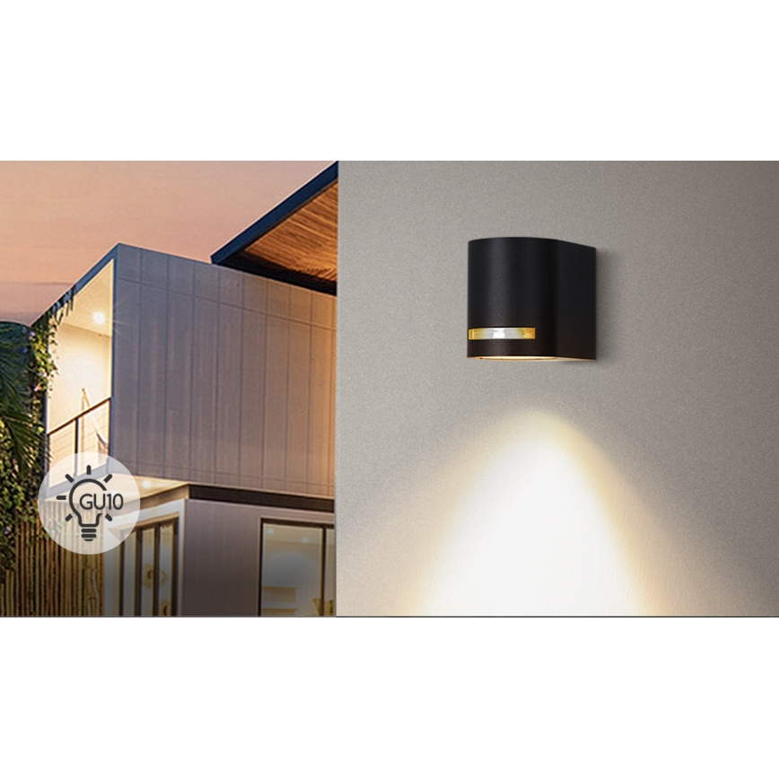 Aigostar - Venkovní nástěnné svítidlo 1xGU10/35W/230V černá IP54