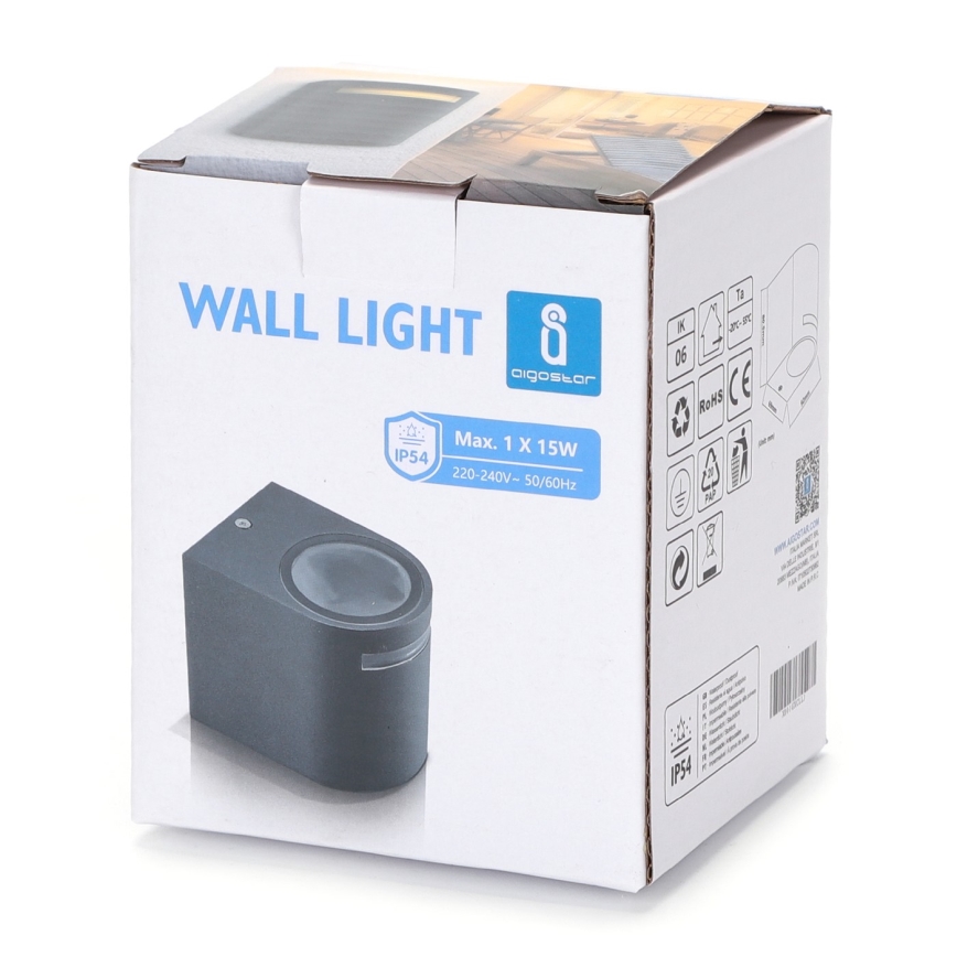 Aigostar - Venkovní nástěnné svítidlo 1xGU10/35W/230V černá IP54