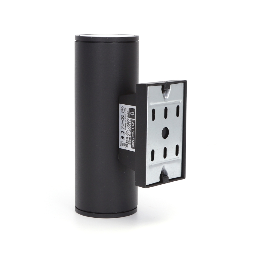 Aigostar - Venkovní nástěnné svítidlo 2xGU10/35W/230V černá IP65 kulatý