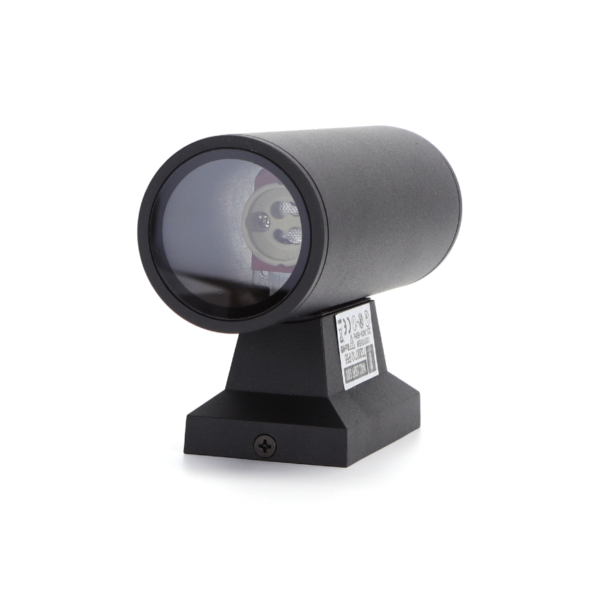 Aigostar - Venkovní nástěnné svítidlo 2xGU10/35W/230V černá IP65 kulatý