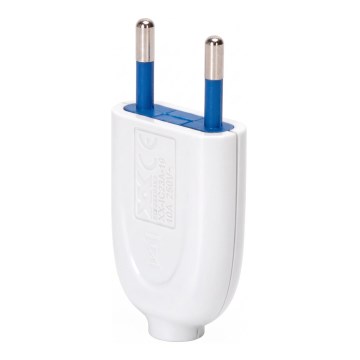 Aigostar - Vidlice plastová 2P 10A/250V bílá