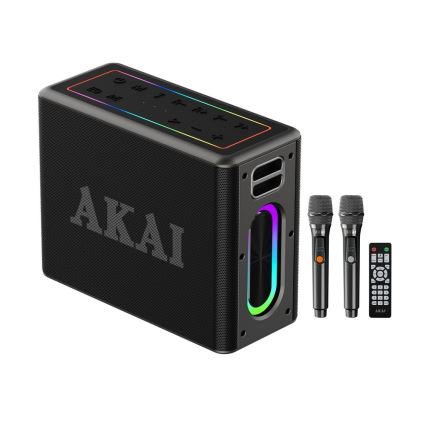 AKAI ABTSW-120 - Bezdrátový reproduktor s dvěma mikrofony 80W/4000 mAh IPX6