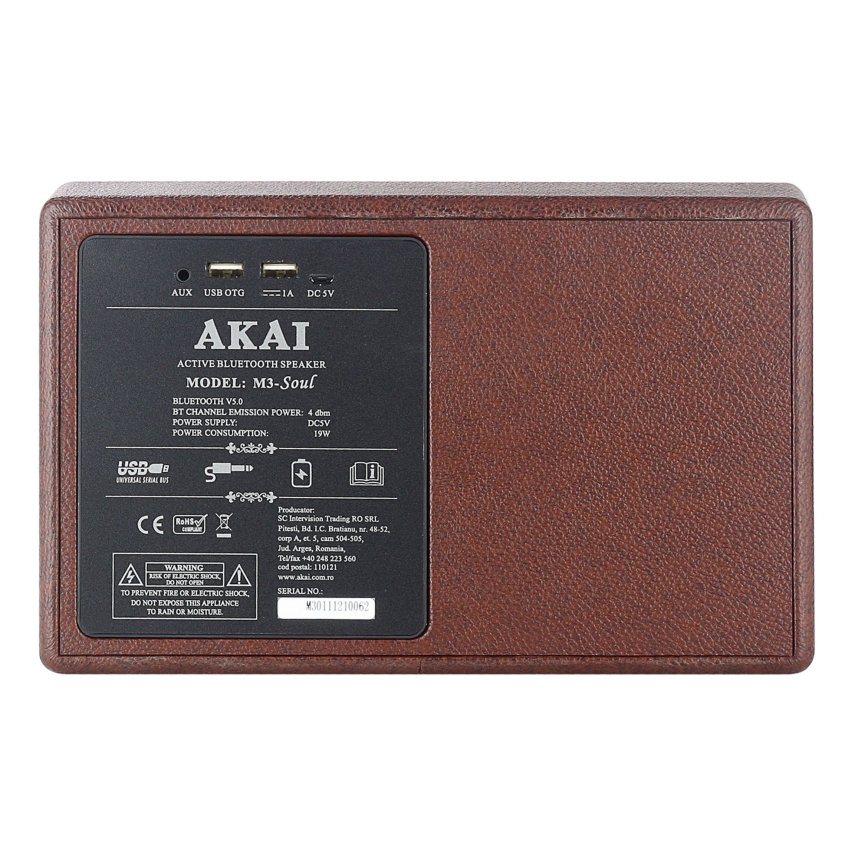 AKAI M3 SOUL COFFEE - Bezdrátový reproduktor 20W/6000 mAh