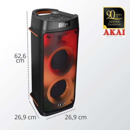AKAI PARTY BOX 810 - Bezdrátový reproduktor 65W/230V 5000 mAh + dálkové ovládání